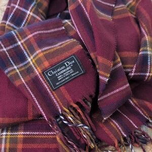 Christian Dior Men's Scarf - Burgundy and B